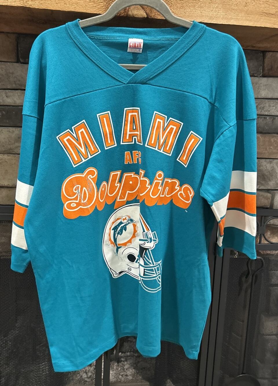 Men’s Garan MIAMI DOLPHINS Vintage Made In USA Graphic Shirt Size XL *A3
